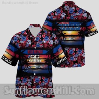 Buffalo Bills Bold Flower Print Hawaiian Shirt for Football Weekends