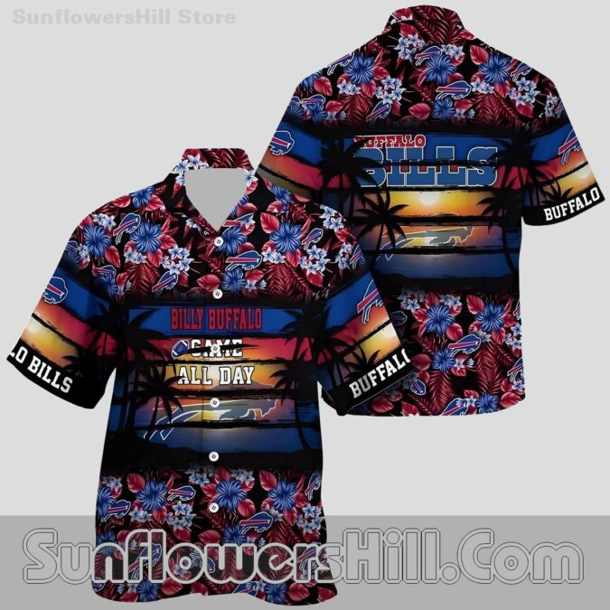 Buffalo Bills Bold Flower Print Hawaiian Shirt for Football Weekends