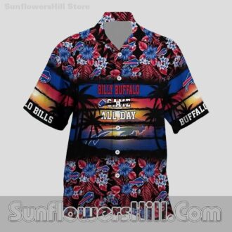 Buffalo Bills Bold Flower Print Hawaiian Shirt for Football Weekends