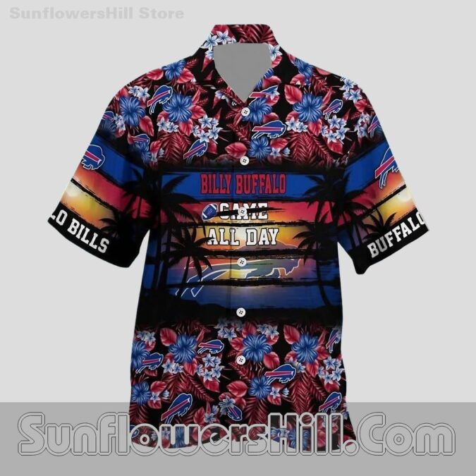 Buffalo Bills Bold Flower Print Hawaiian Shirt for Football Weekends