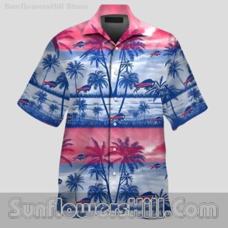 Buffalo Bills Light Palm Island Short Sleeve Shirt for Husband Gift