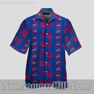 Buffalo Bills Logo and Tropical Palm Pattern Aloha Summer Shirt for Tailgate Party