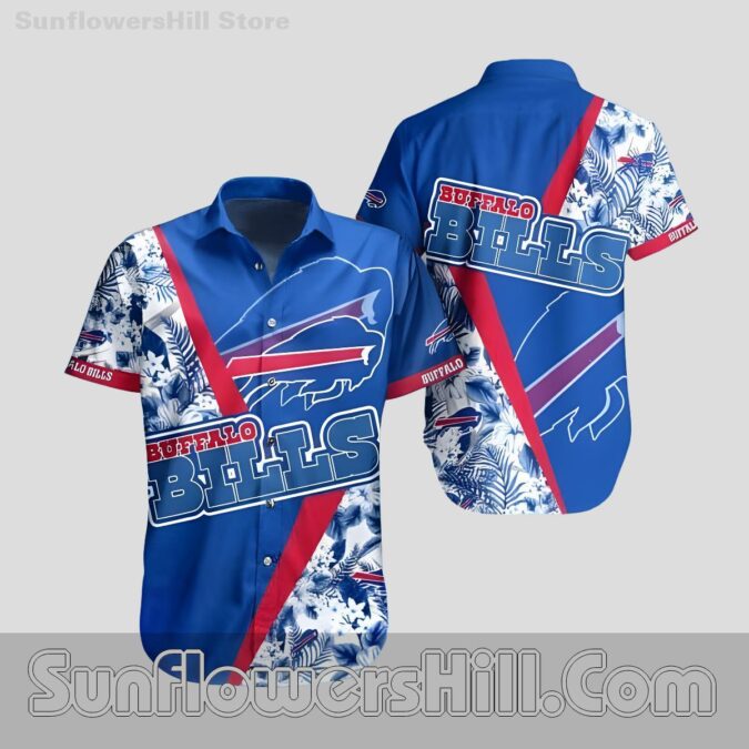 Buffalo Bills Navy Blossom Flower Casual Shirt for Football Dads