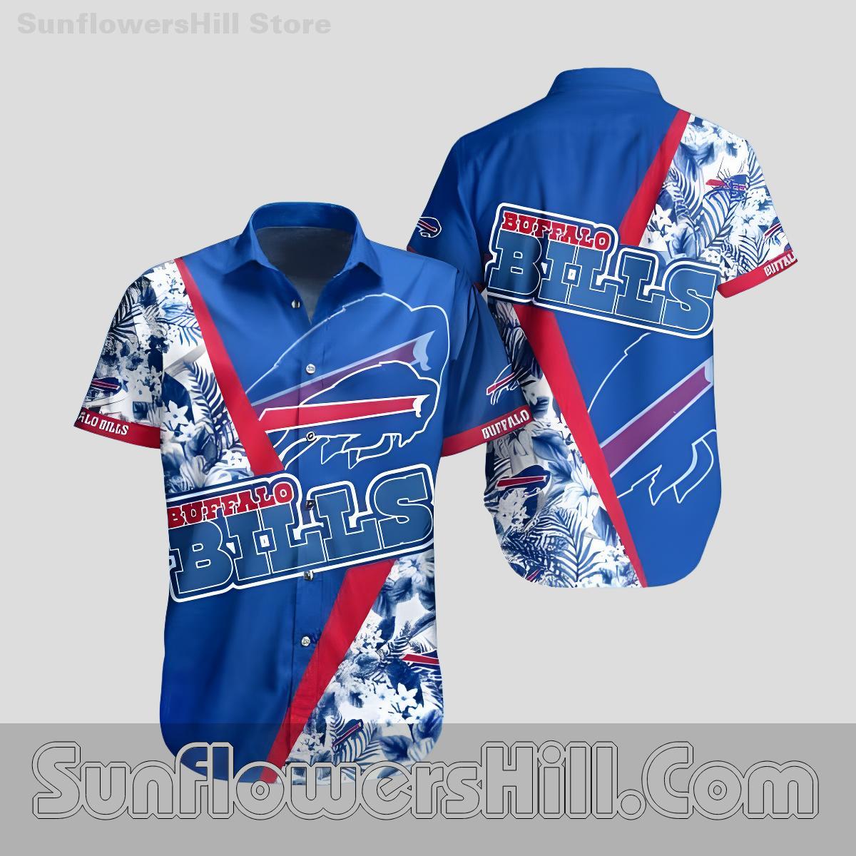 Buffalo Bills Navy Blossom Flower Casual Shirt for Football Dads