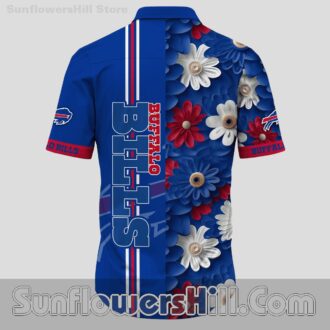 Buffalo Bills Navy Daisy Short Sleeve Shirt for Game Day Outfits and Friends