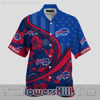Buffalo Bills NFL Us Flag Hawaiian Shirt Custom Summer Aloha Shirt