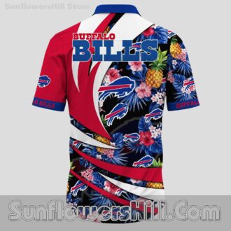 Buffalo Bills Pineapple Floral Short Sleeve Shirt for Vacation or Fan Reunions