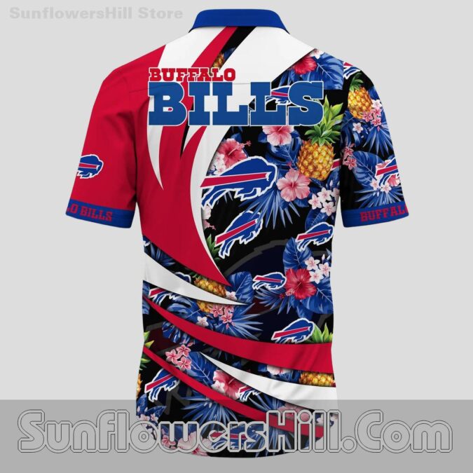 Buffalo Bills Pineapple Floral Short Sleeve Shirt for Vacation or Fan Reunions