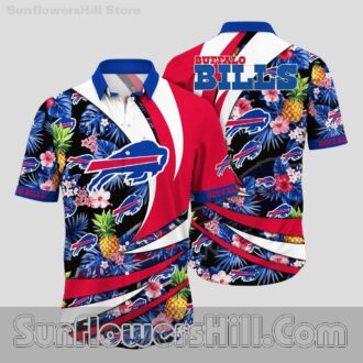Buffalo Bills Pineapple Floral Short Sleeve Shirt for Vacation or Fan Reunions