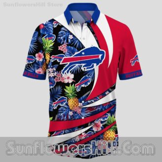 Buffalo Bills Pineapple Floral Short Sleeve Shirt for Vacation or Fan Reunions