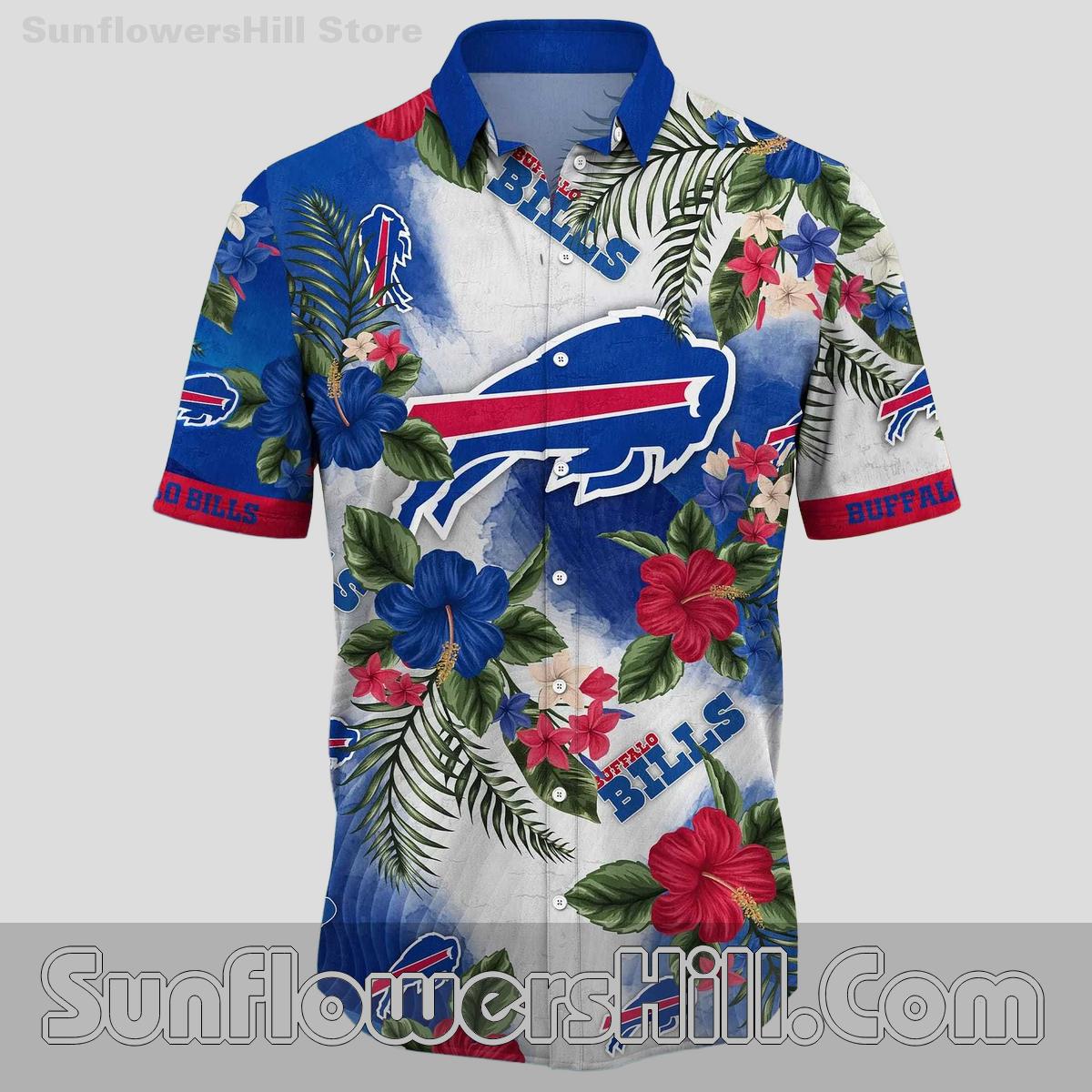 Buffalo Bills Red and Blue Blossom Casual Shirt for Father’s Day or Game Day