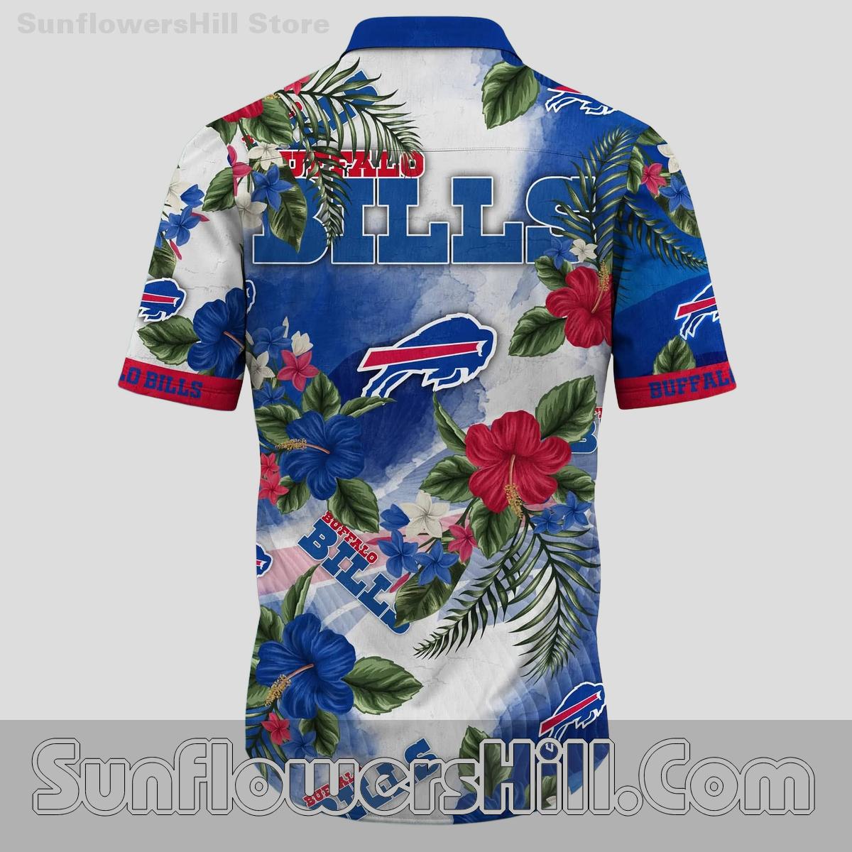 Buffalo Bills Red and Blue Blossom Casual Shirt for Father’s Day or Game Day