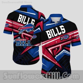 Buffalo Bills Red Blue Black Split Casual Shirt for Tailgate Cookouts