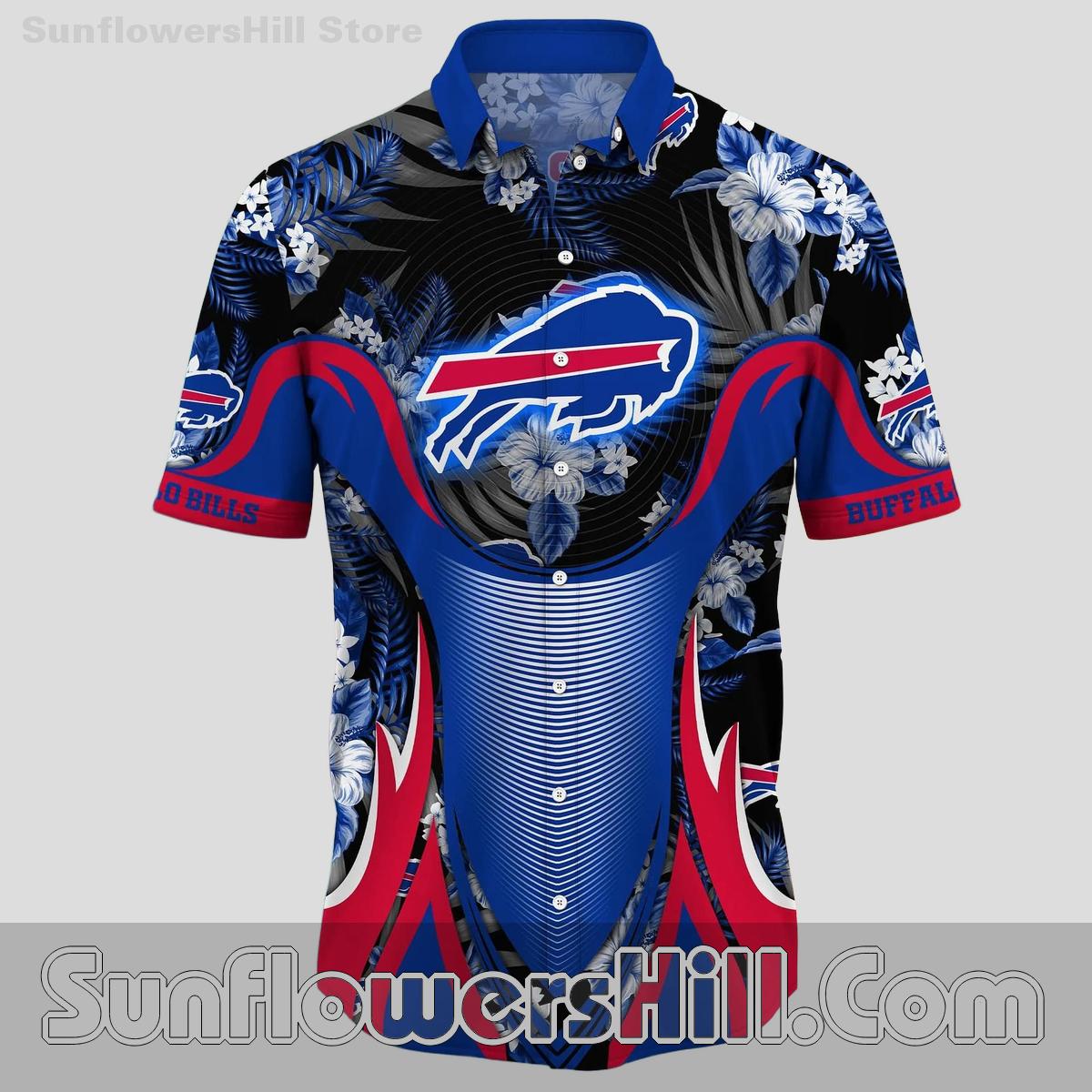 Buffalo Bills Red Curve Floral Unisex Hawaiian Shirt for Vacation Mode