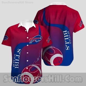 Buffalo Bills Rugby Fire Graphic Button Up Shirt for Football Fans