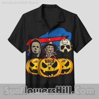Buffalo Bills Spooky Pumpkin Night Shirt for Game Day Costume Parties