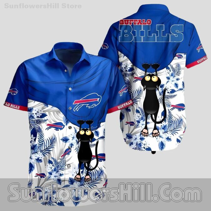 Buffalo Bills Sunglass Cat Short Sleeve Shirt for Fun Vacation Gifts