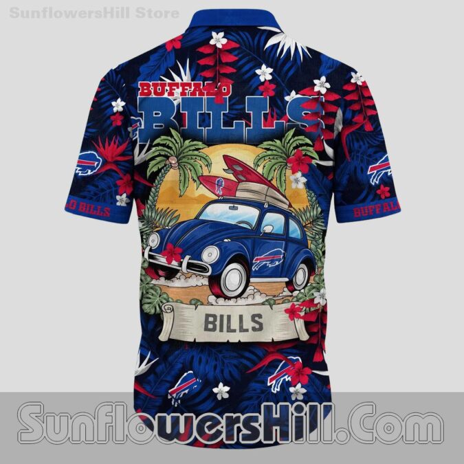 Buffalo Bills Surf Car Aloha Shirt for Beach Weekends and Backyard Chillouts