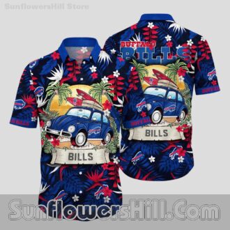 Buffalo Bills Surf Car Aloha Shirt for Beach Weekends and Backyard Chillouts