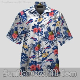Buffalo Bills Tropical White Short Sleeve Shirt for Beach Weekends