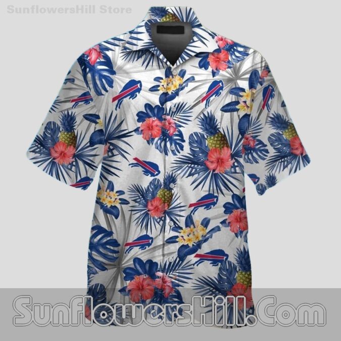 Buffalo Bills Tropical White Short Sleeve Shirt for Beach Weekends