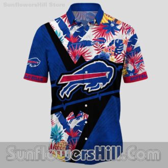 Buffalo Bills Vibrant Floral Short Sleeve Shirt for Backyard BBQs