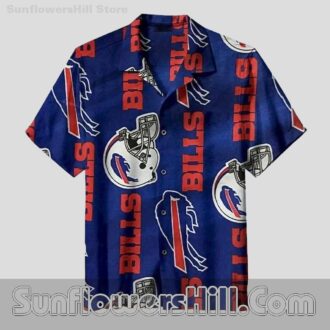 Buffalo Bills White Helmet Aloha Shirt for Summer Travel