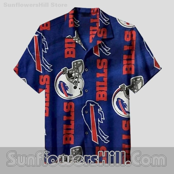 Buffalo Bills White Helmet Aloha Shirt for Summer Travel