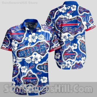 Buffalo Bills White Hibiscus Aloha Shirt for Family Holidays and Gameday