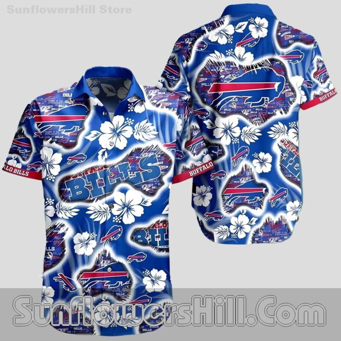 Buffalo Bills White Hibiscus Aloha Shirt for Family Holidays and Gameday