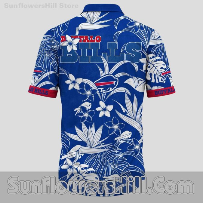 Buffalo Bills White Tropical Plumeria Button Up Shirt for Summer Tailgates