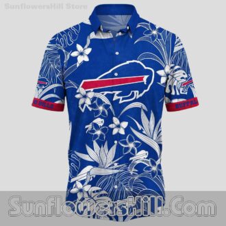 Buffalo Bills White Tropical Plumeria Button Up Shirt for Summer Tailgates