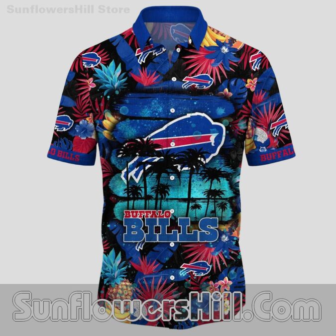 Trendy Buffalo Bills Tropical Fruit Button Down Shirt for Summer Fans