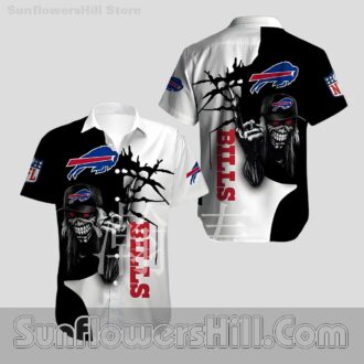 Unique Buffalo Bills Iron Maiden Skull Short Sleeve Shirt for Rock Fans and Game Day