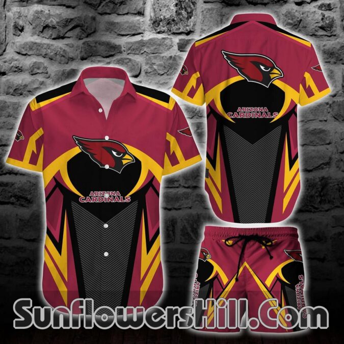 Arizona Cardinals Bold Red Yellow Button Up Shirt for Team Spirit Lovers