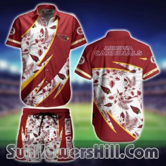 Arizona Cardinals Burgundy Leaf Casual Shirt and Shorts for Football Lovers