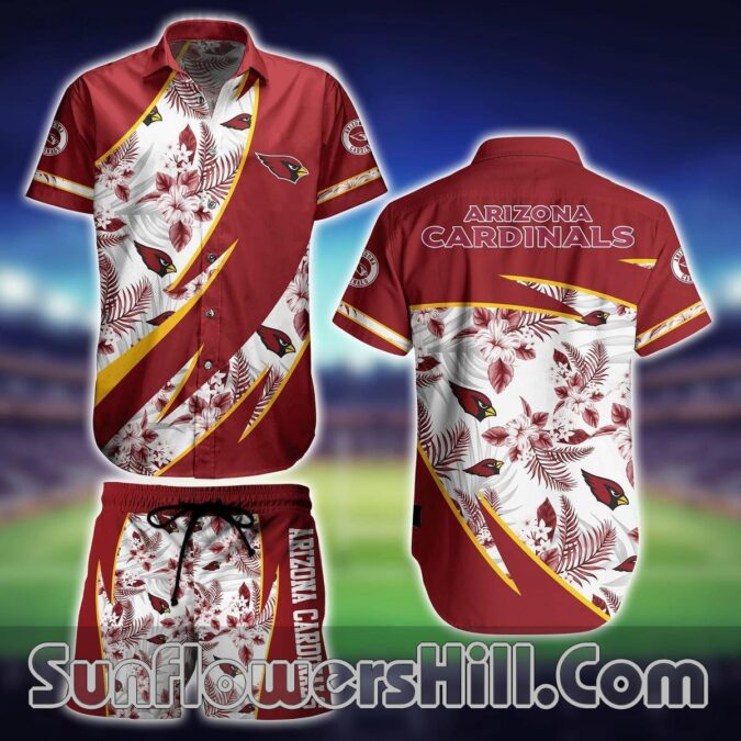 Arizona Cardinals Burgundy Leaf Casual Shirt and Shorts for Football Lovers