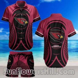 Arizona Cardinals Red Black Button Up Shirt for Beach Party Style
