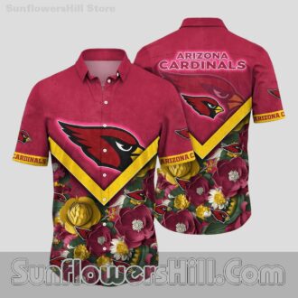 Arizona Cardinals Bloom Print Relaxed Fit Shirt for Super Bowl Watch Parties