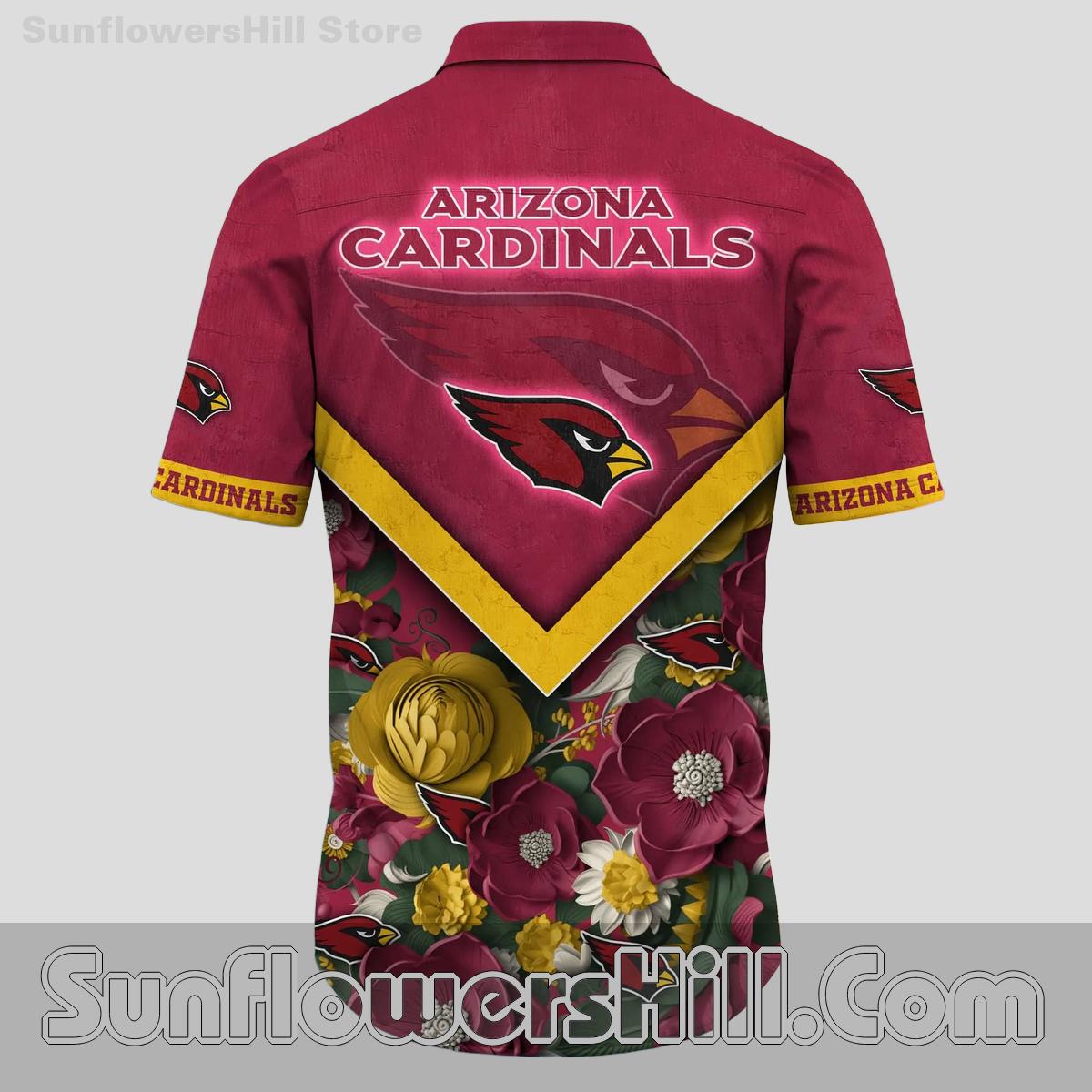 Arizona Cardinals Bloom Print Relaxed Fit Shirt for Super Bowl Watch Parties