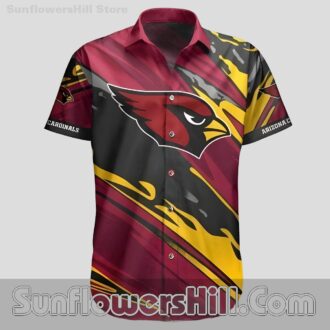Arizona Cardinals Bold Brushstroke Hawaiian Shirt for Summer Game Nights