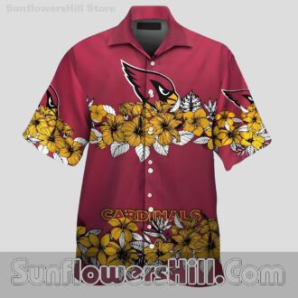 Arizona Cardinals Bright Yellow Floral Unisex Shirt for Beach Parties