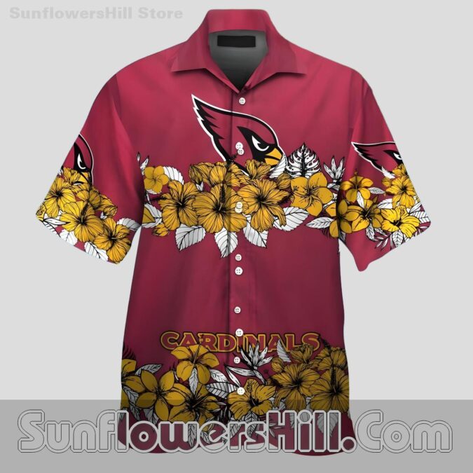 Arizona Cardinals Bright Yellow Floral Unisex Shirt for Beach Parties
