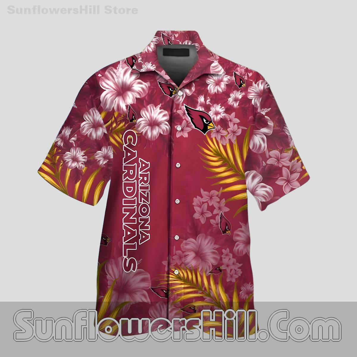 Arizona Cardinals Burgundy Floral Casual Shirt for Game Day Style