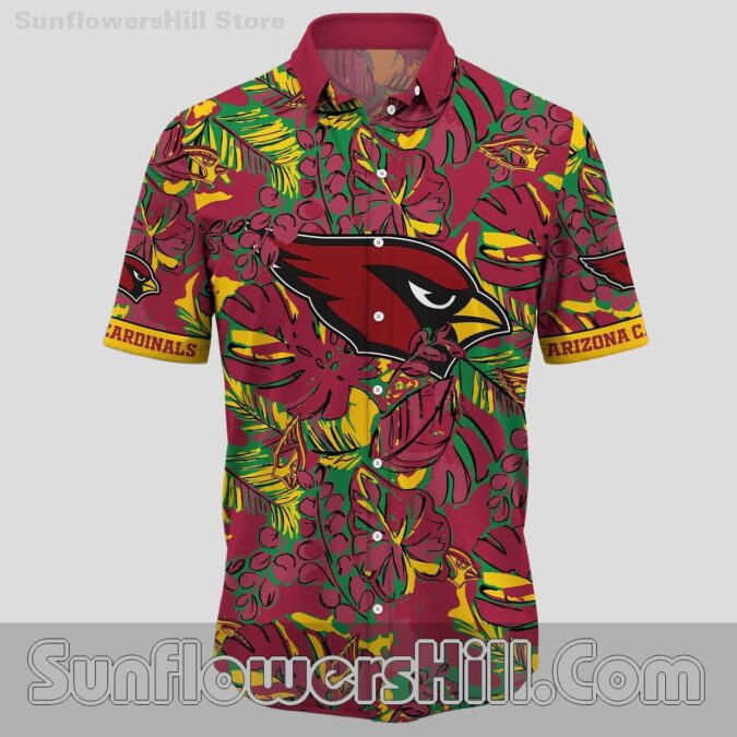 Arizona Cardinals Burgundy Leaf Hawaiian Shirt for Game Day Tailgates