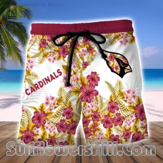 Arizona Cardinals Floral White Hawaiian Shirt for Beach Trips and Game Days