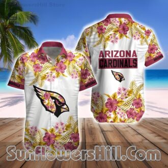 Arizona Cardinals Floral White Hawaiian Shirt for Beach Trips and Game Days