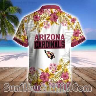 Arizona Cardinals Floral White Hawaiian Shirt for Beach Trips and Game Days