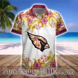 Arizona Cardinals Floral White Hawaiian Shirt for Beach Trips and Game Days