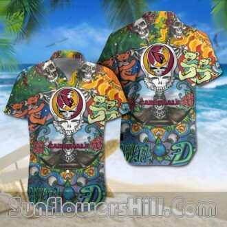 Arizona Cardinals Grateful Bear Hawaiian Shirt for Beach Party Fans